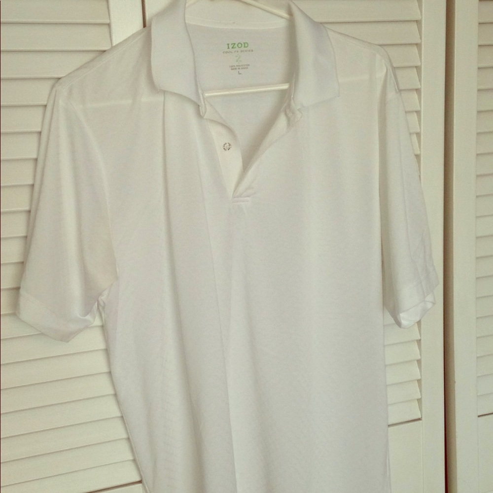 Men's White Izod polo shirt